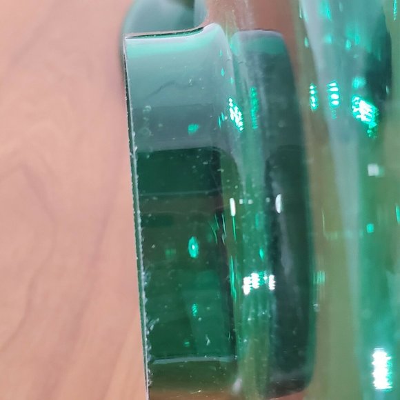 2 pc Hand Blown Green Glass Christmas Tree Candle Holder votive Elements 6.25" - Picture 7 of 11